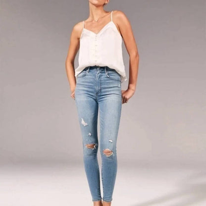 Ripped Ultra High Rise Super Skinny Jeans