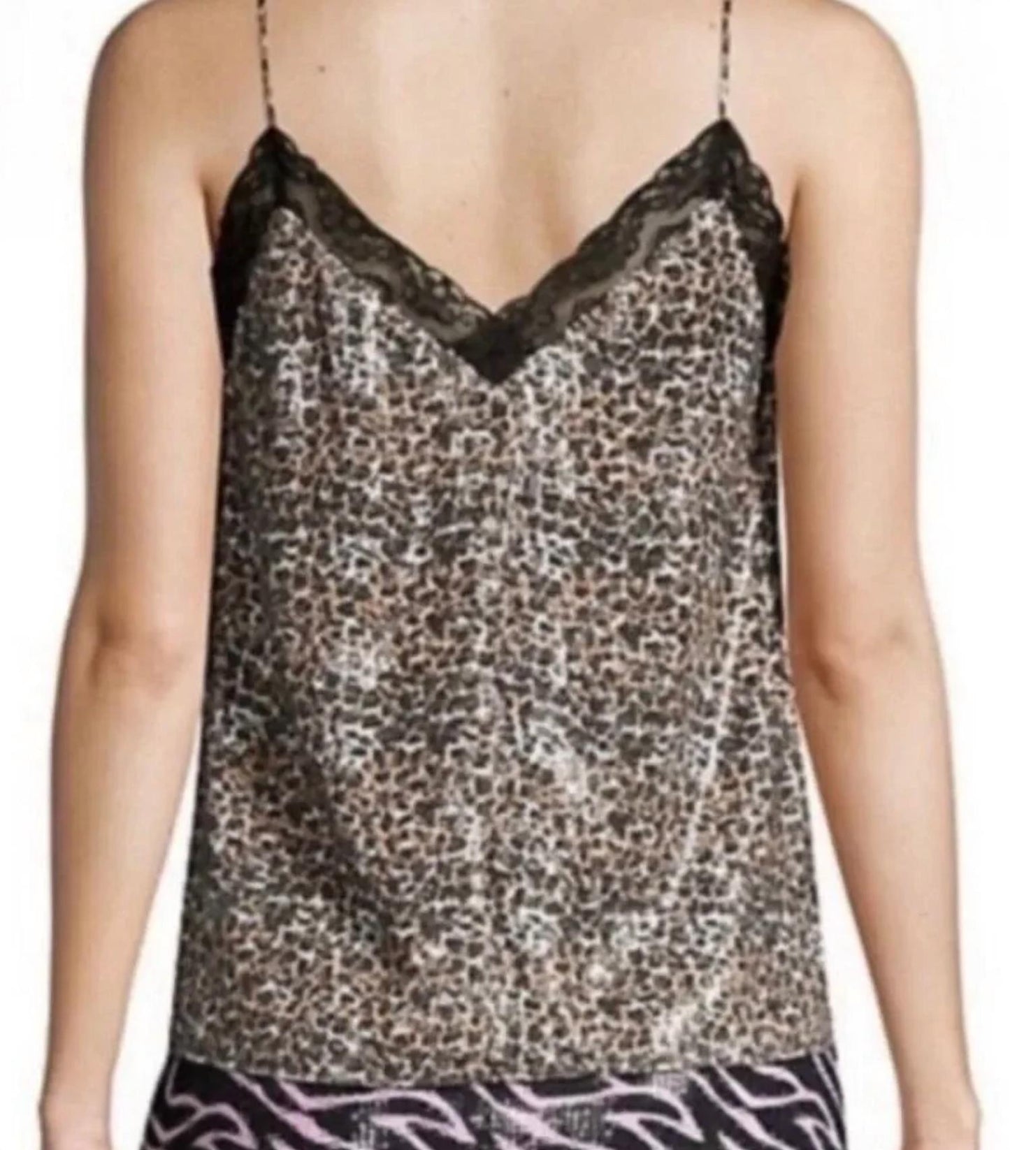 Floral Leopard Print Sequin Camisole Blouse