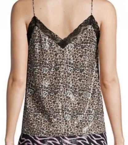 Floral Leopard Print Sequin Camisole Blouse