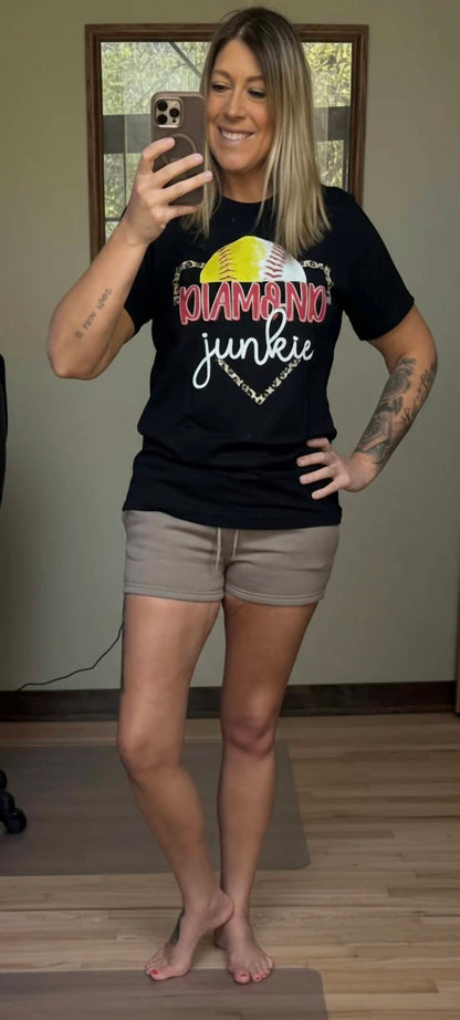 Diamond Junkie Baseball And Softball Graphic Tee