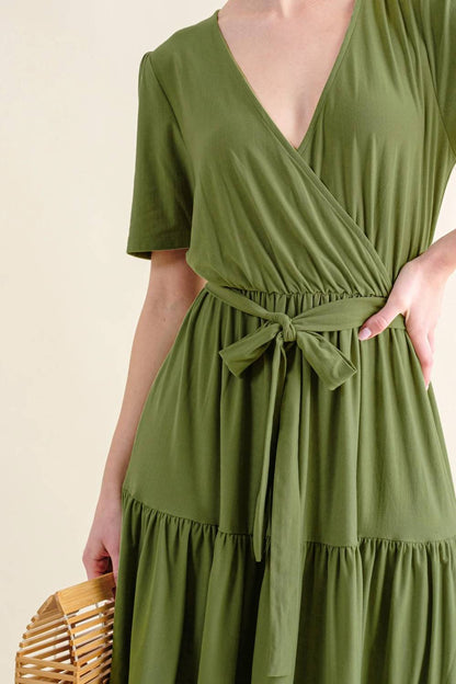 Soft Tiered Midi Dress