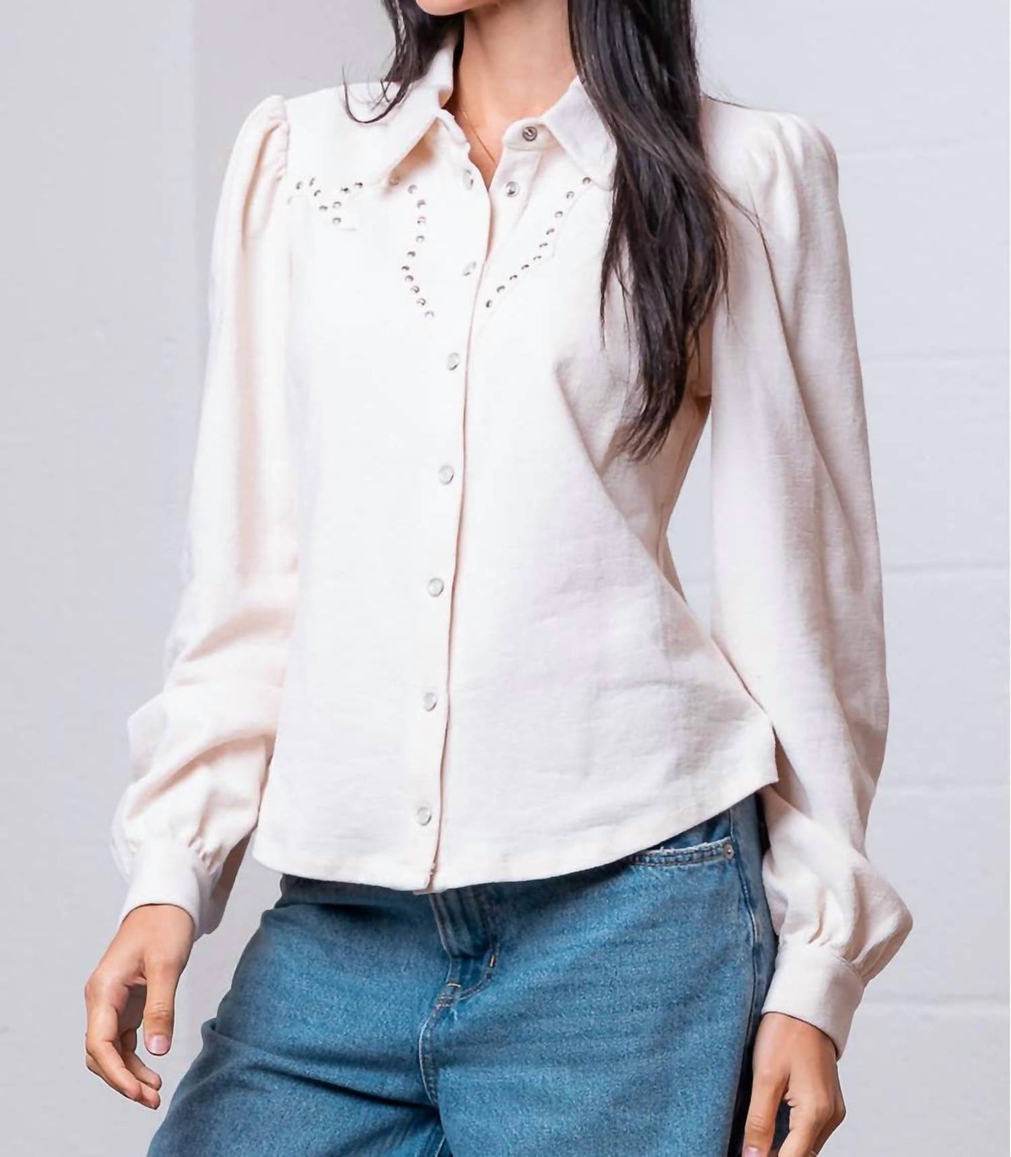 Amarillo Studded Yoke Western Blouse