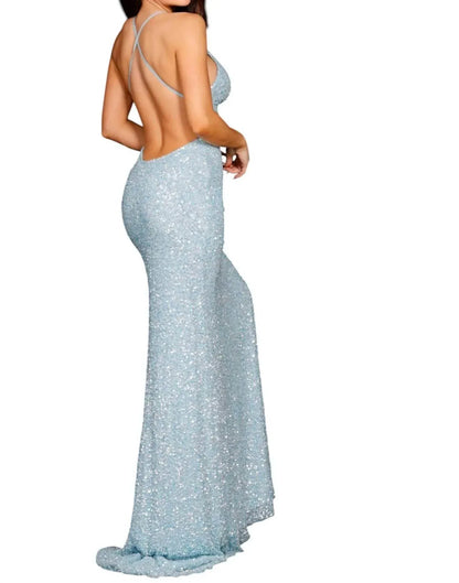 Aleta - Open Back Sequin Dress - Rack Hunt