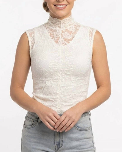 Lace Mock Neck Top