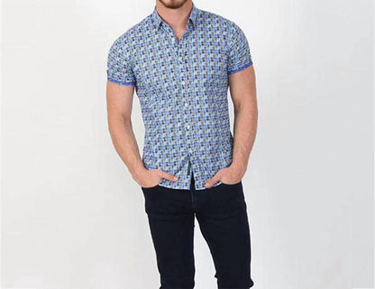 Retro Funk Print Short Sleeve Shirt