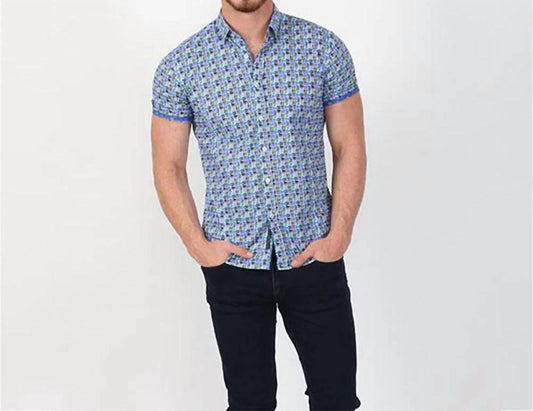 Retro Funk Print Short Sleeve Shirt