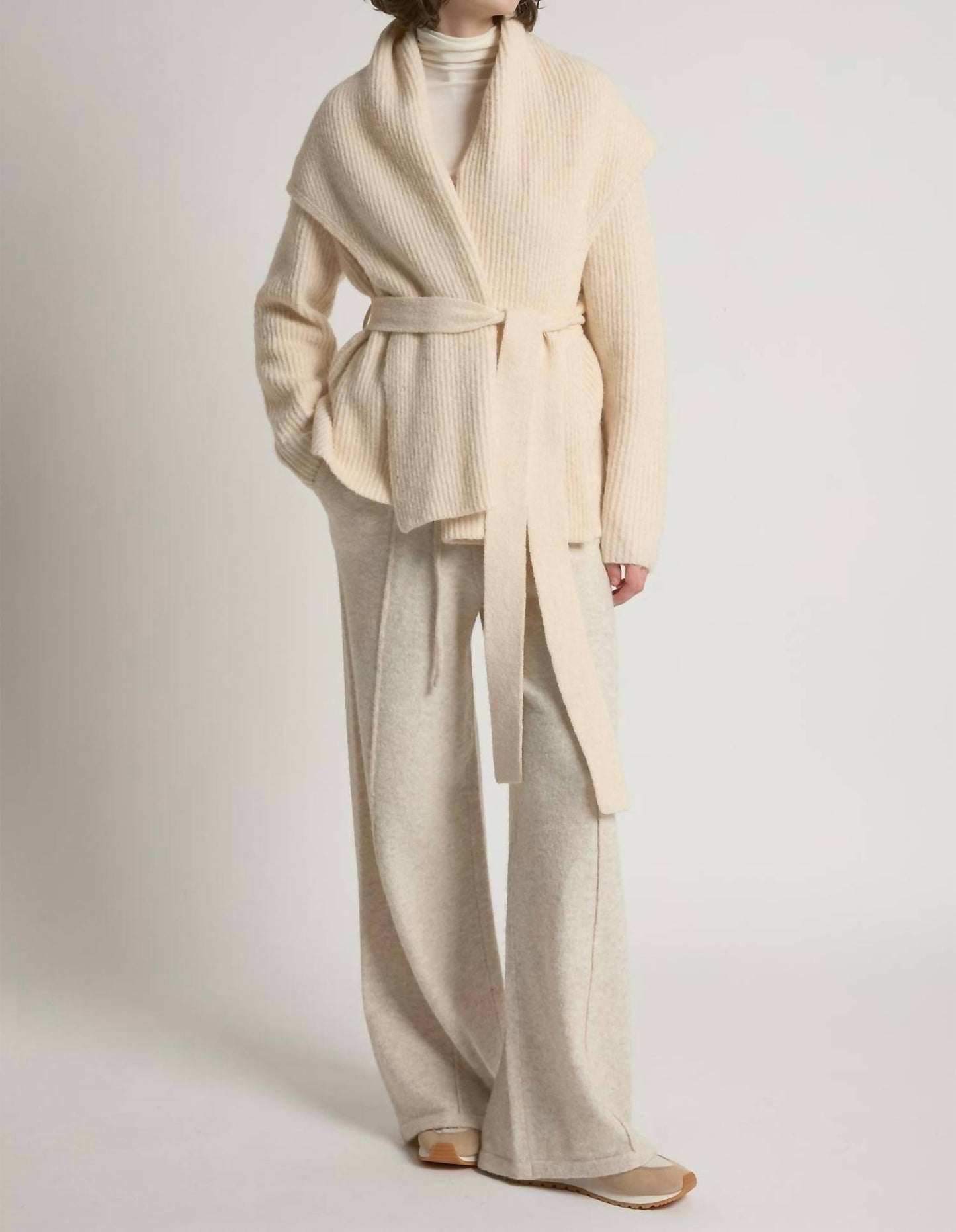 Shawl Collar Belt Cardigan