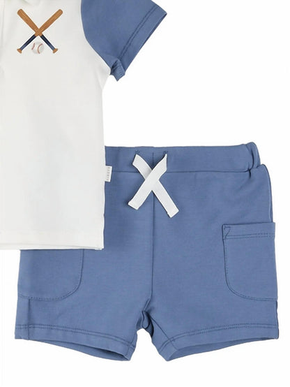 Boy's Baseball Polo Shirt Set