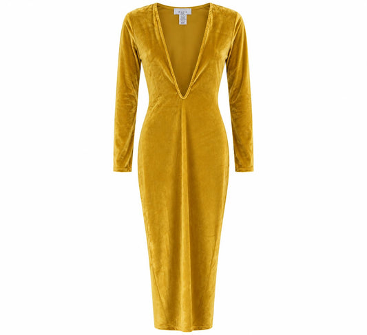 Women's Velvet V-neck Bodycon Dress