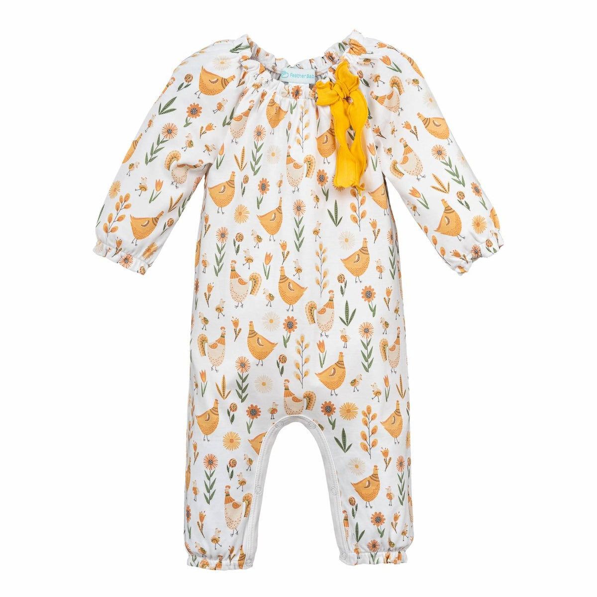 Baby Garden Chicks Bow Romper