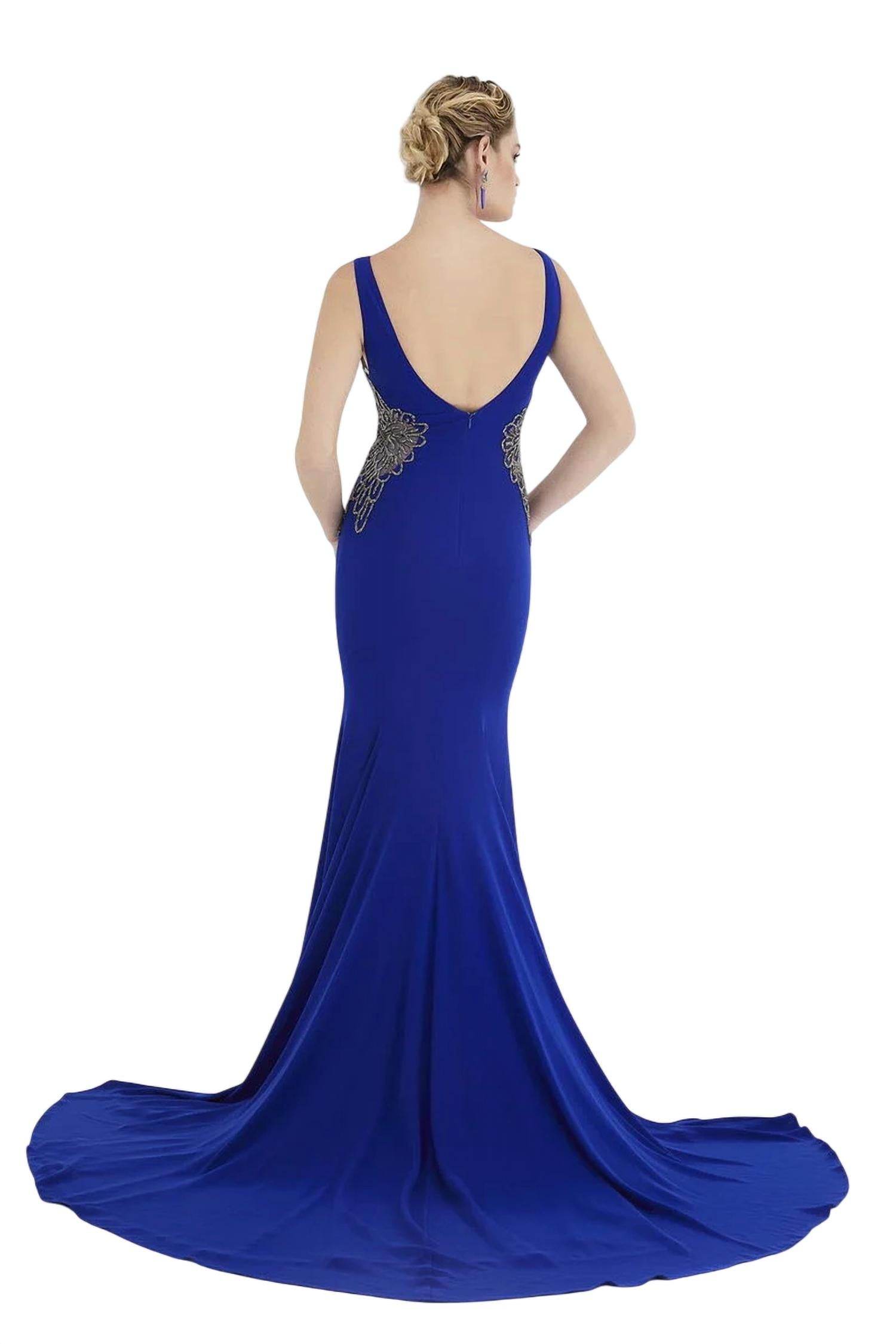 Saboroma - Beaded Evening Dress With Sweep Train - Rack Hunt -