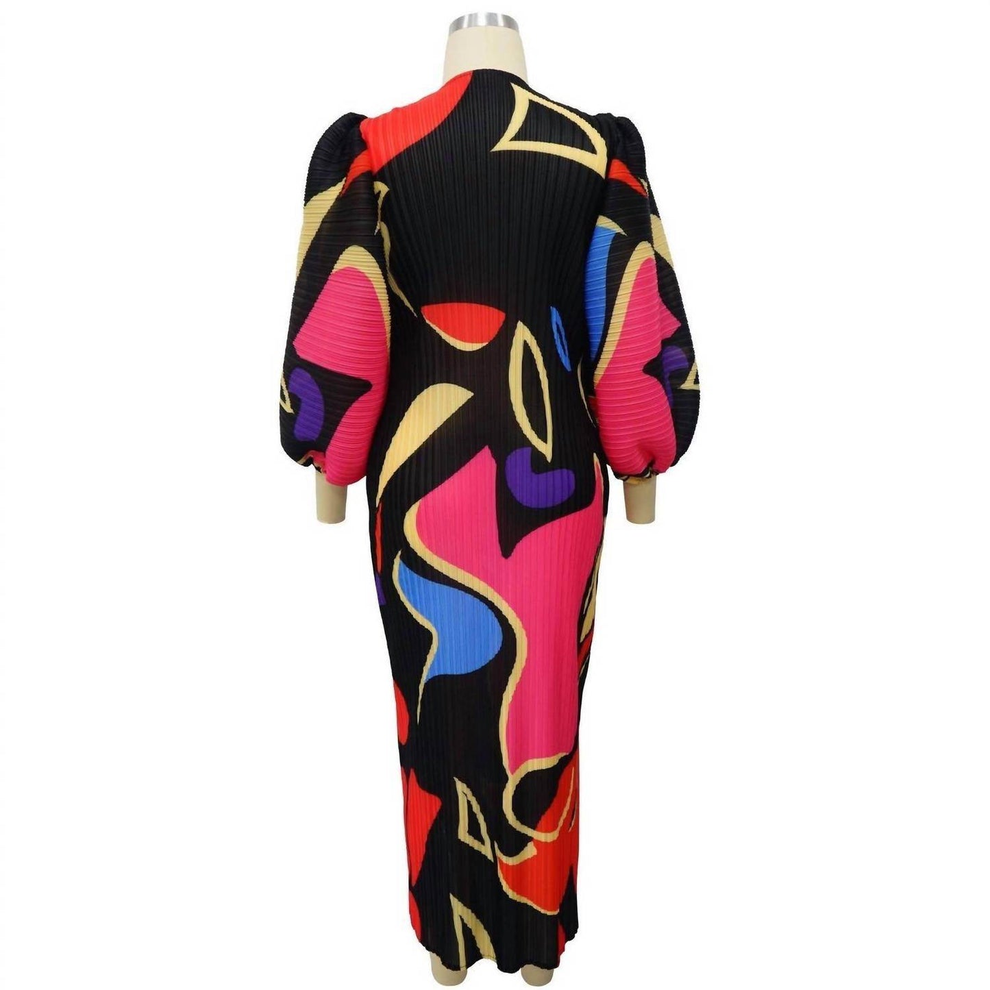 Dorcas - Puff Sleeve Pleated Maxi Dress - Rack Hunt