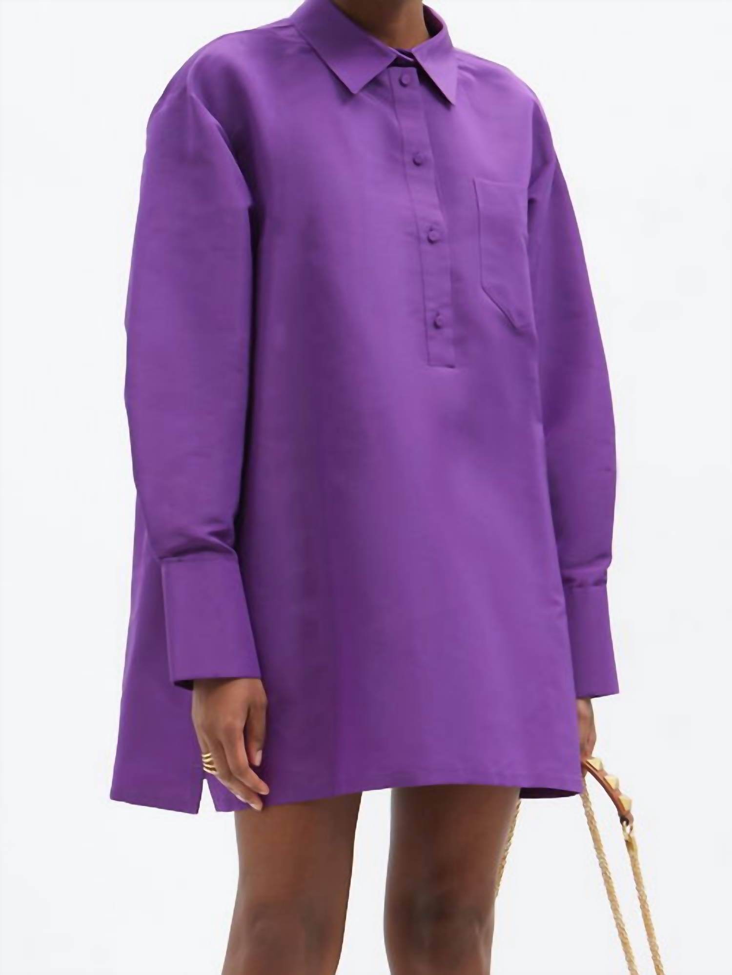 Valentino - Oversized Silk Faille Shirt Dress - Rack Hunt