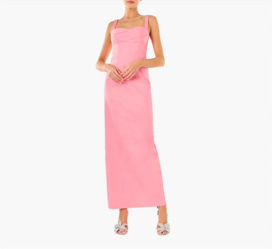 Marina Faille Column Maxi Dress