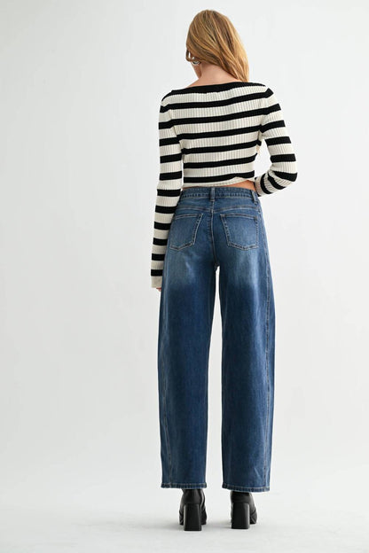 High Rise Balloon Denim Pant