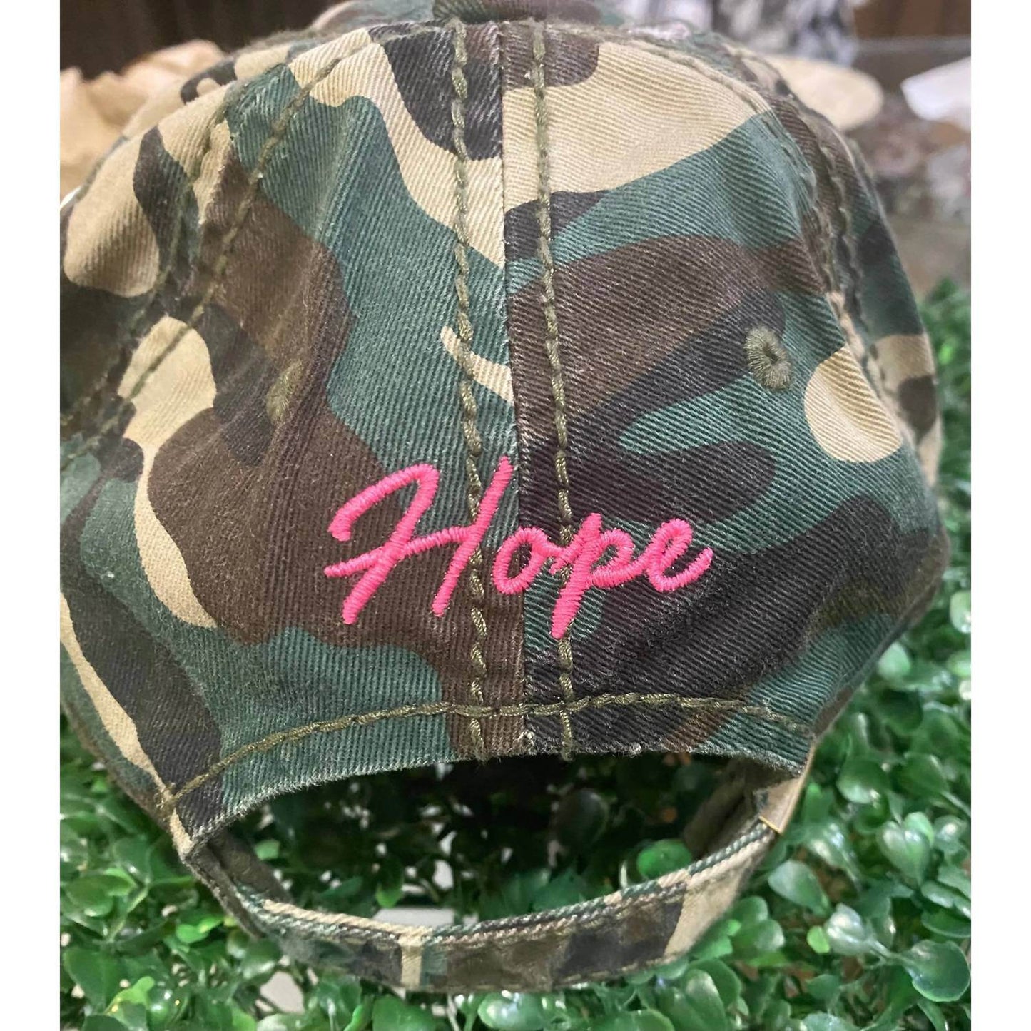 KBETHOS - Women's Distressed Ribbon Hope Baseball Cap - Rack Hunt