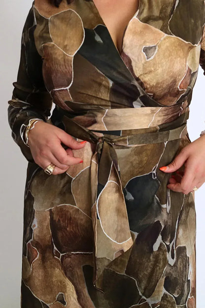 Cossac - Wrap Print Midi Dress - Rack Hunt