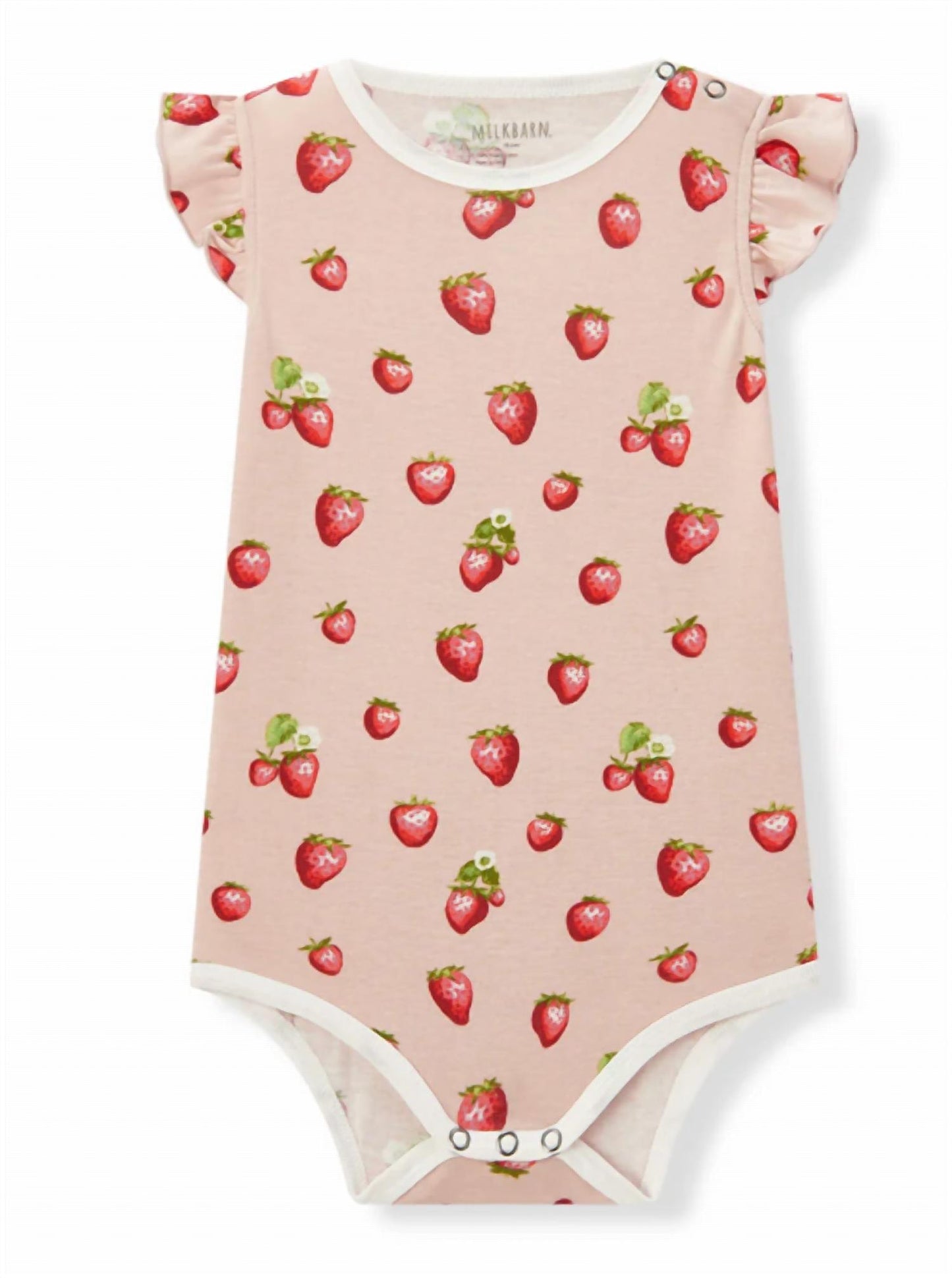 Kid's Strawberry Organic Cotton Ruffle One Piece