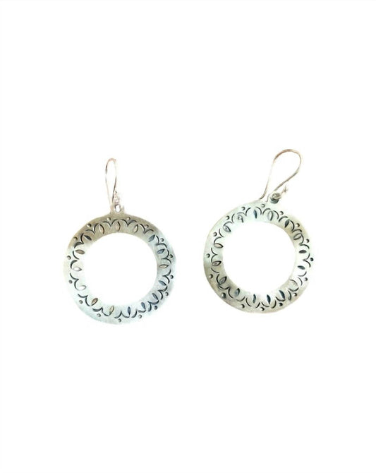 BOHO SOL - Women's Sterling Round Stamped Earrings - Rack Hunt -