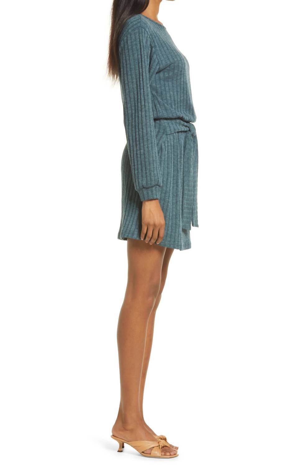 Fraiche by J - Tie Front Long Sleeve Dress - Rack Hunt -