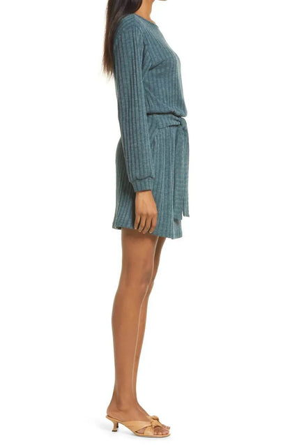 Fraiche by J - Tie Front Long Sleeve Dress - Rack Hunt