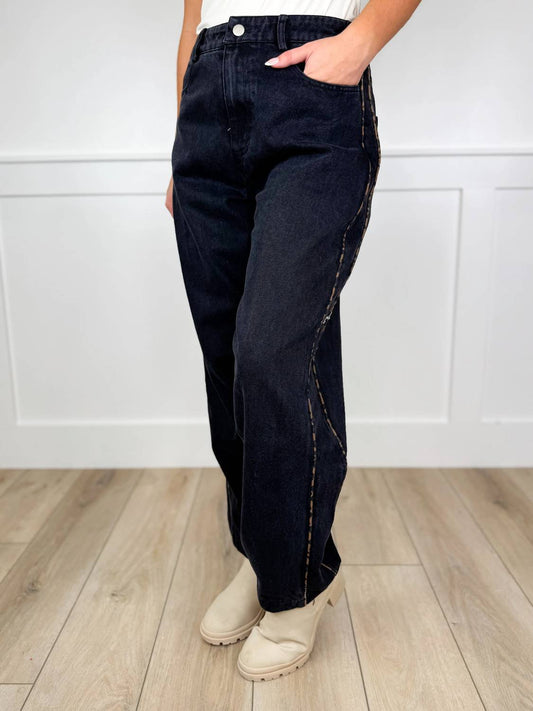 Wild Whispers High-rise Cotton Blend Barrel Jeans