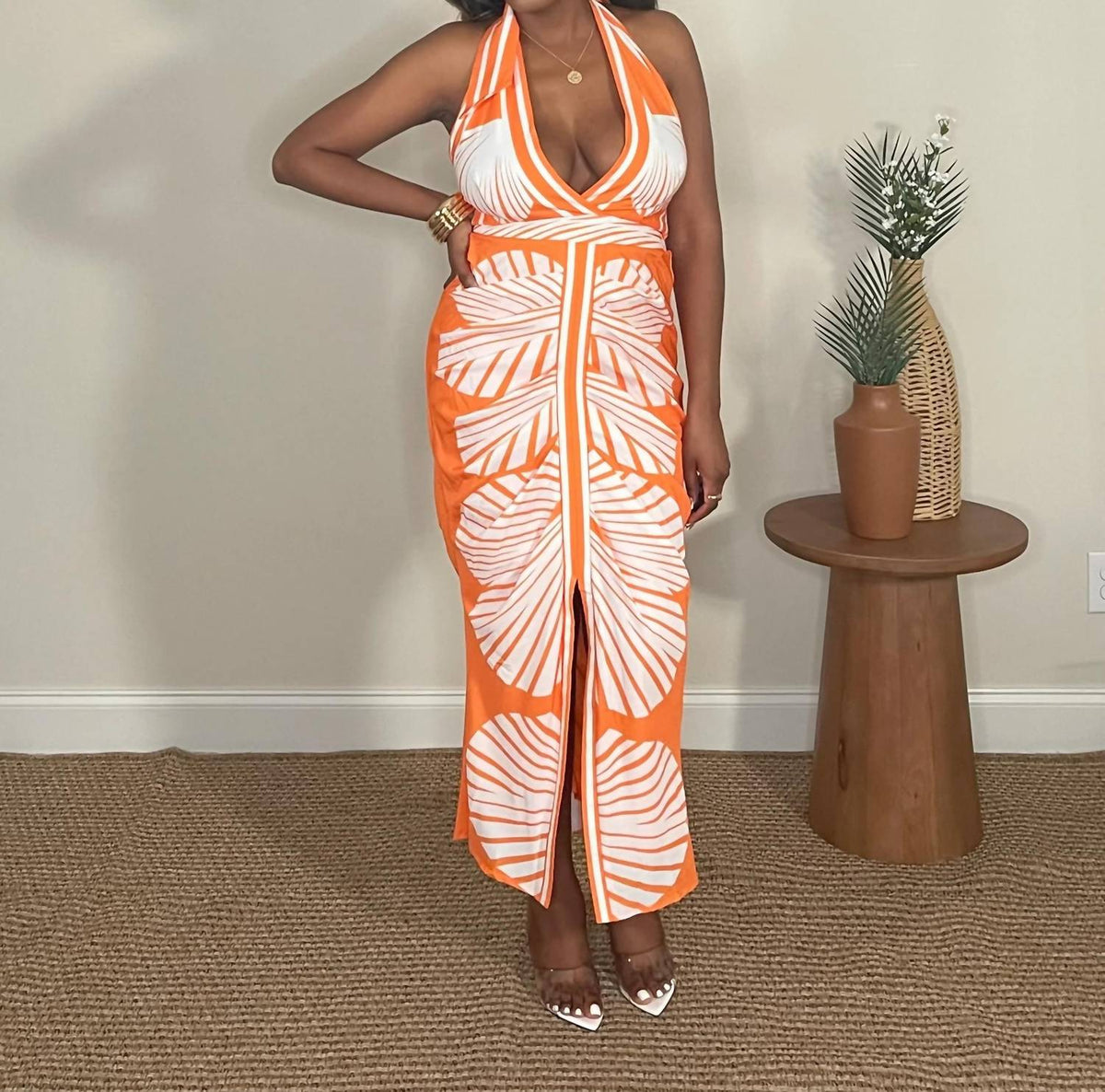 Sunny Livin' Palm Print Dress