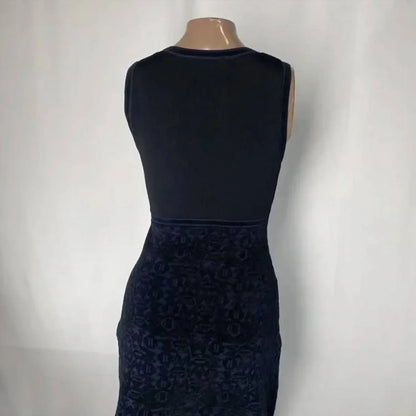 Maje - Double Knit Velvet Mesh Dress - Rack Hunt