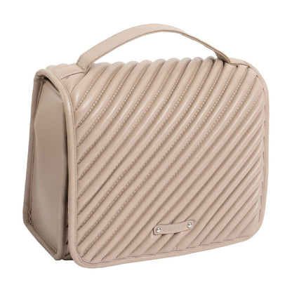 Women's Large Diagonal Quilted Hanging Toiletry Case