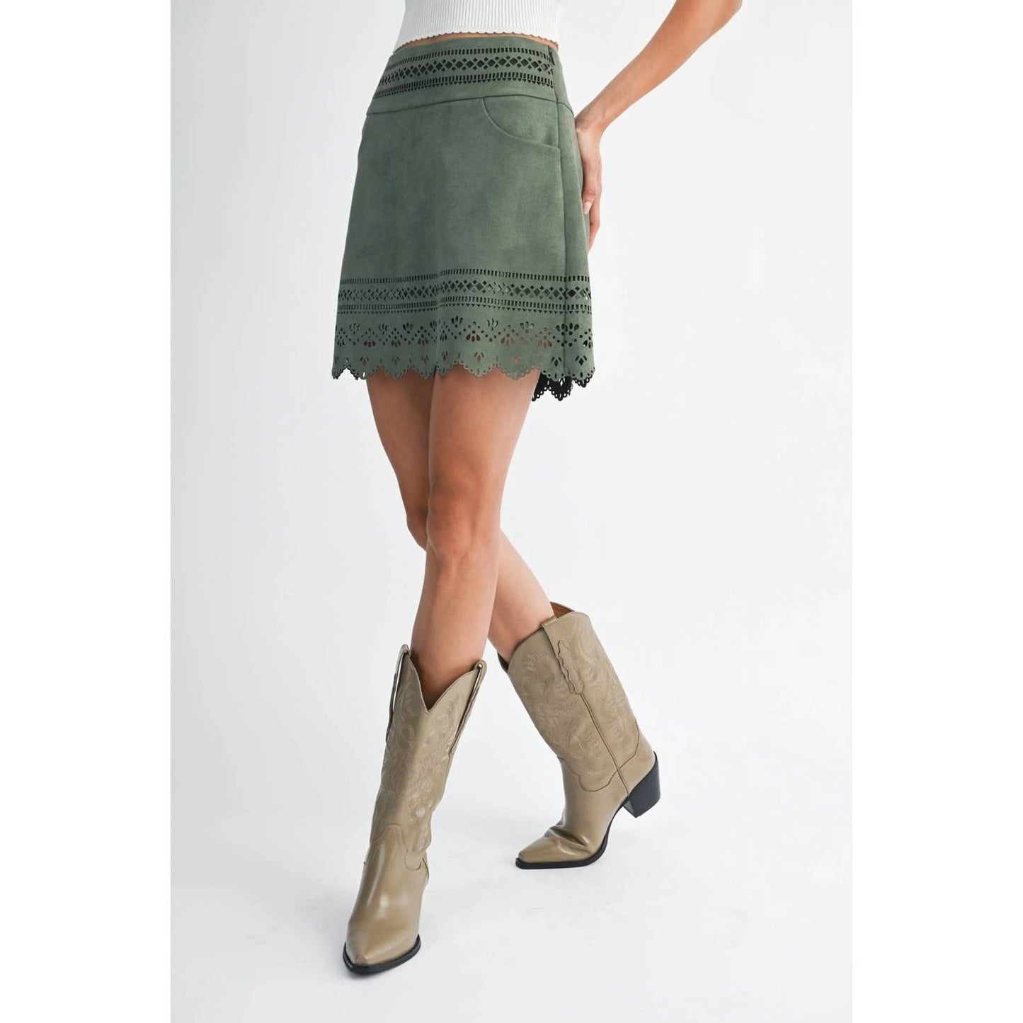 Laser Cut A-line Skirt