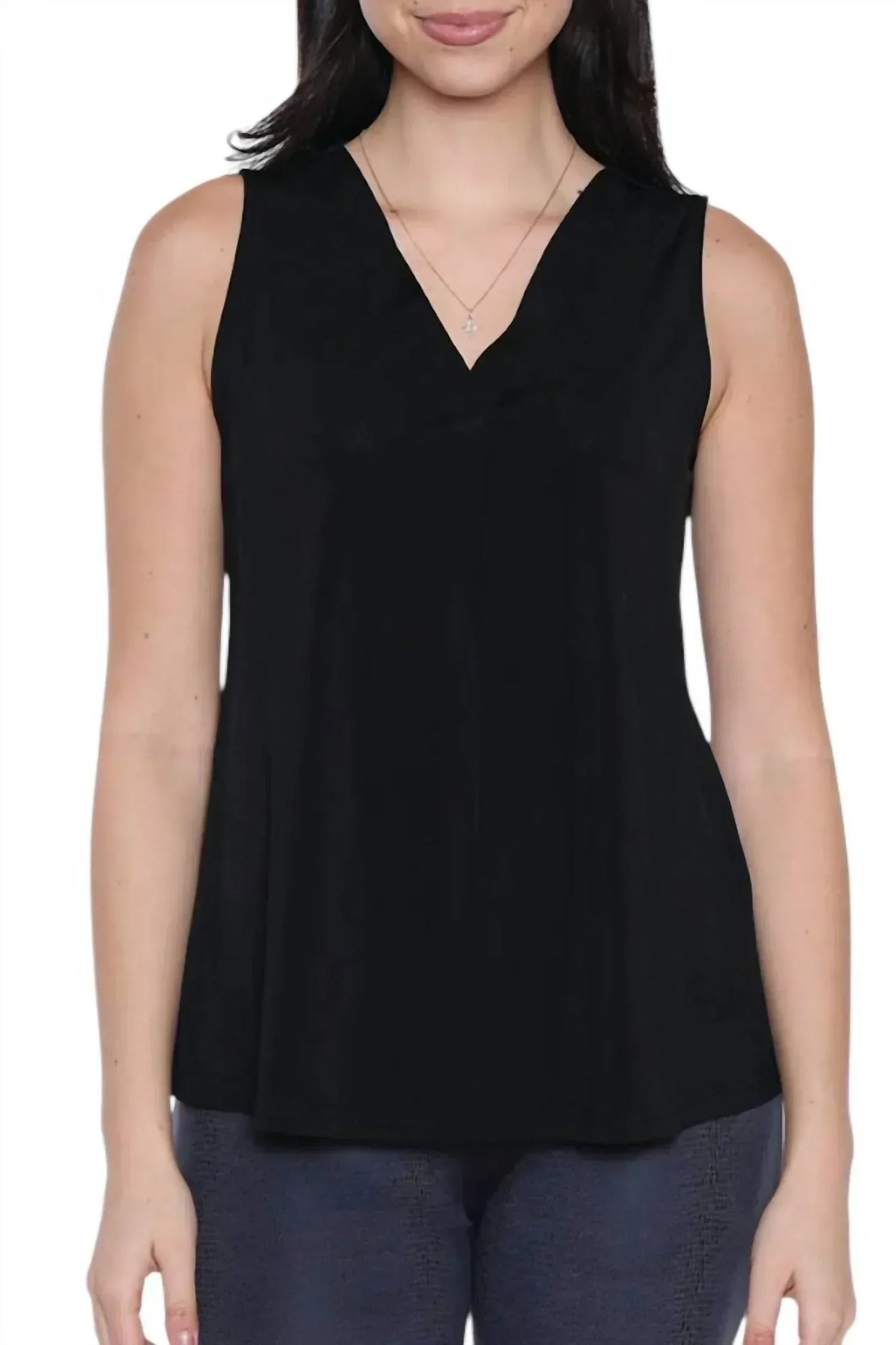 Papa Fashions - Sleeveless V-Neck Loose Fit Top - Rack Hunt