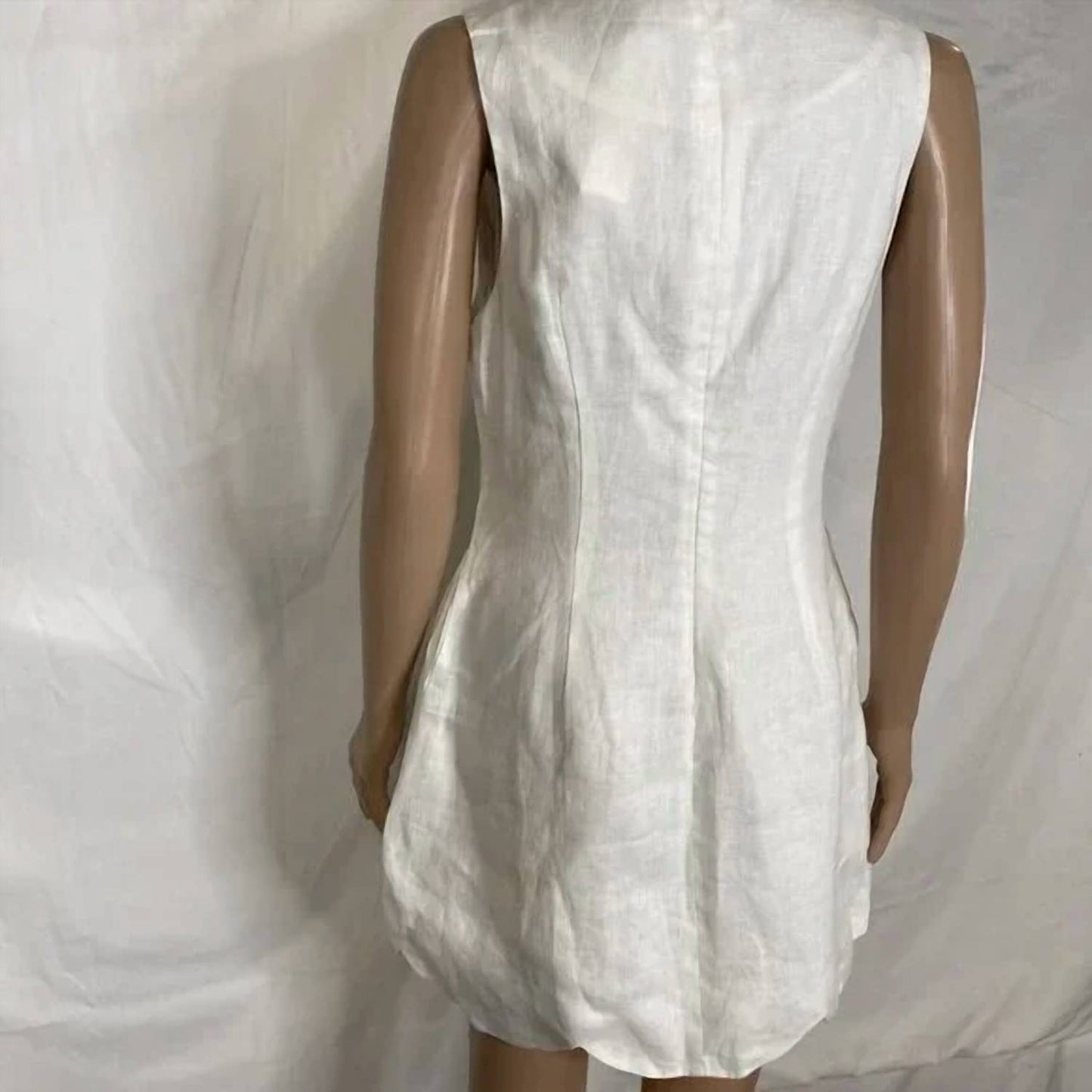 Women's Linen Scalloped Hem Shift Dress