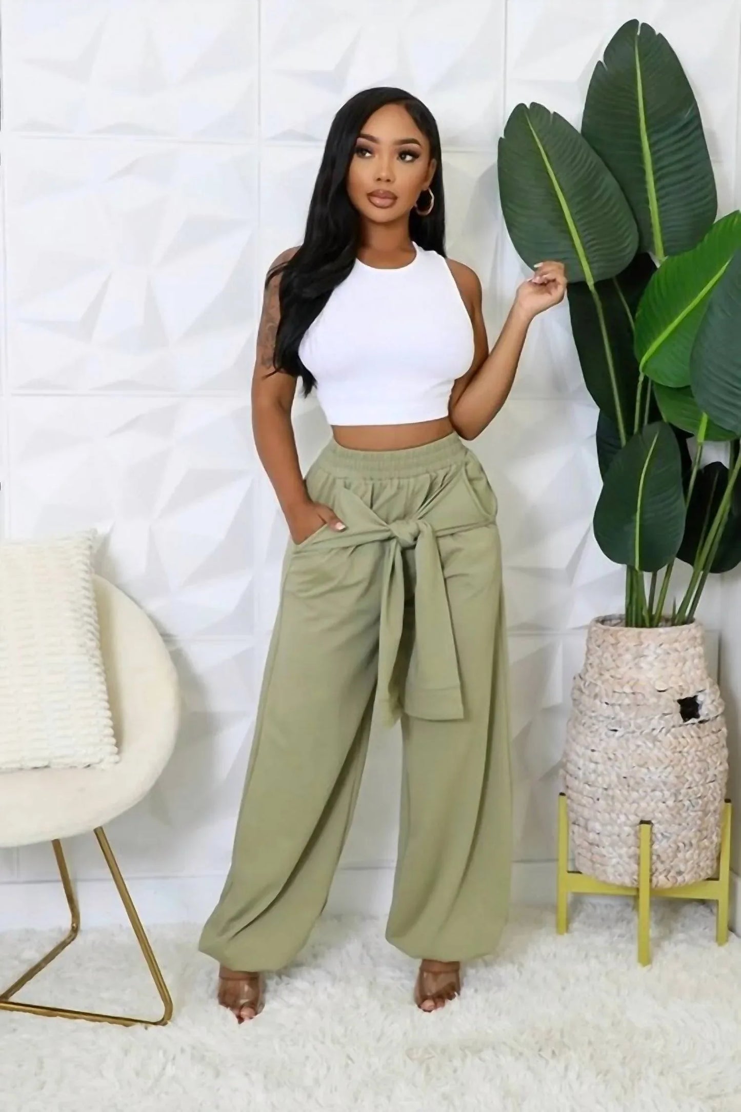 Little Secret Of Mine - Women's High Waisted Pants - side view - Rack Hunt