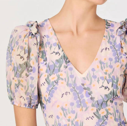 Jessenia Floral V Neck Midi Dress
