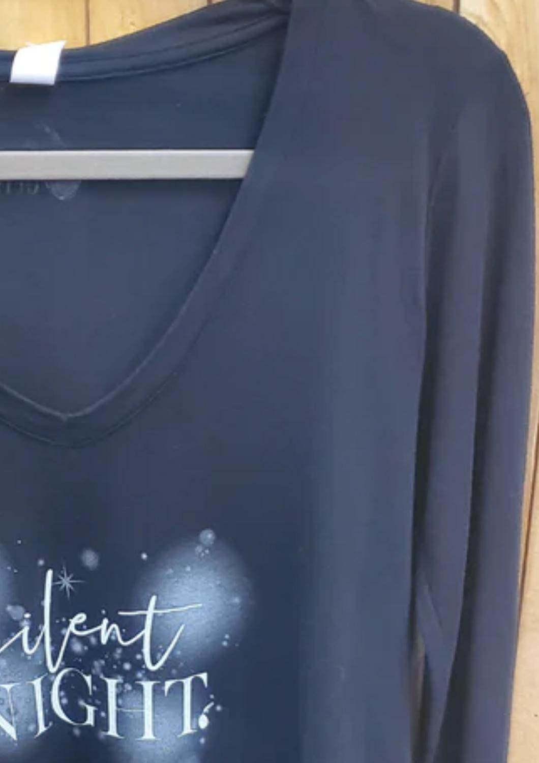 The Minted Olive - Women's Silent Night Slouchy V-neck Top - Rack Hunt