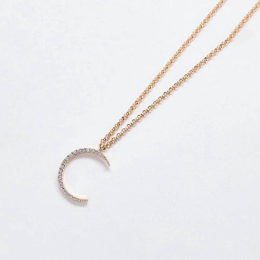 Admiral Row - Women's Pavé Crescent Moon Necklace - Rack Hunt -