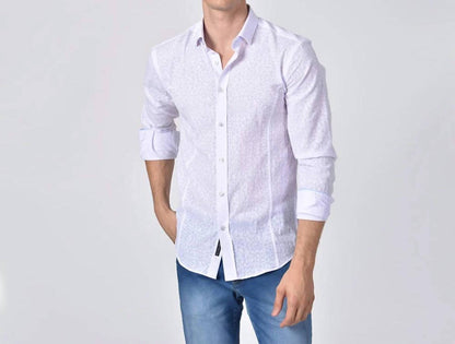 Triangular Button Down Jacquard Shirt