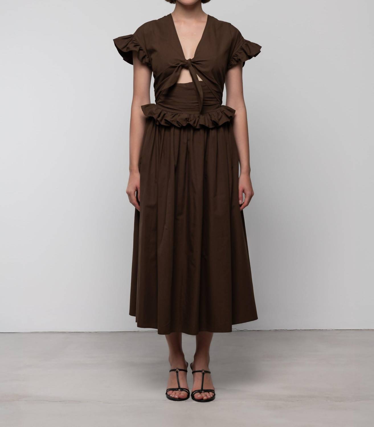 Tiered Cotton Bow Maxi Dress