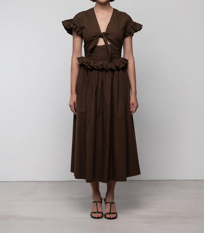 Tiered Cotton Bow Maxi Dress