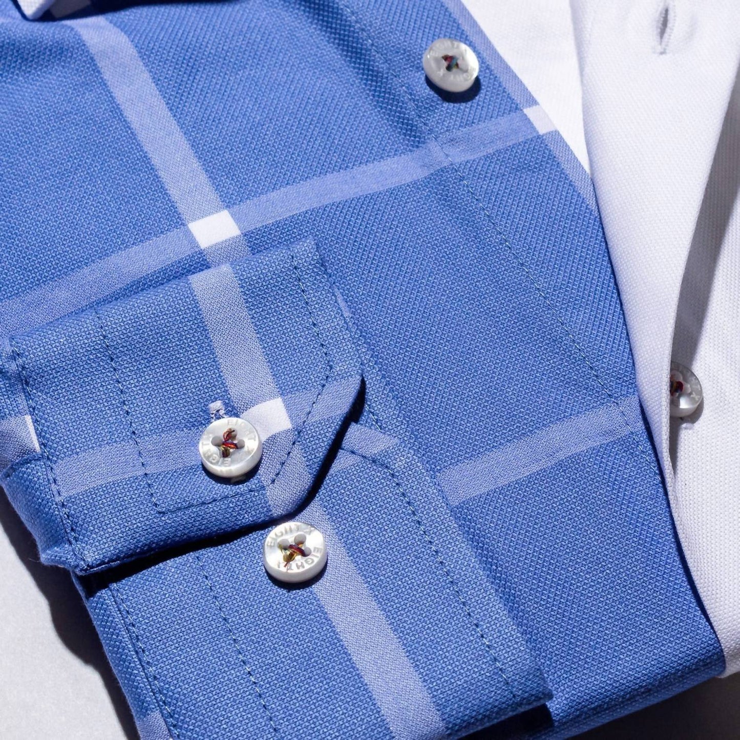 Part Plaid Frog Oxford Button Down Shirt