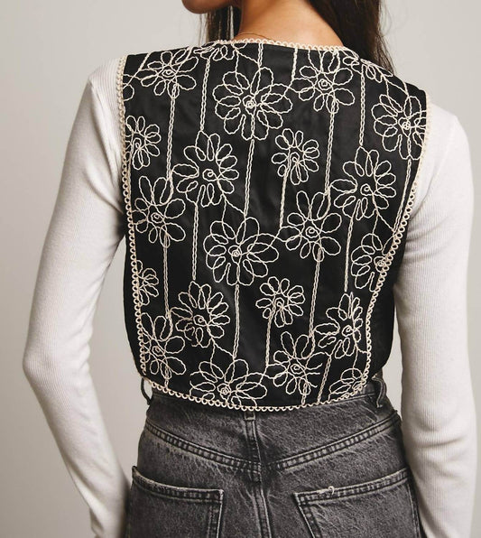 Forte Cashmere - Embroidered Front Tie Boho Vest - Rack Hunt -