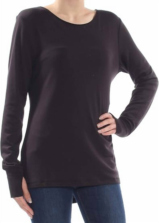 Long Sleeve Lattice Back Athletic Tunic Style Tunic