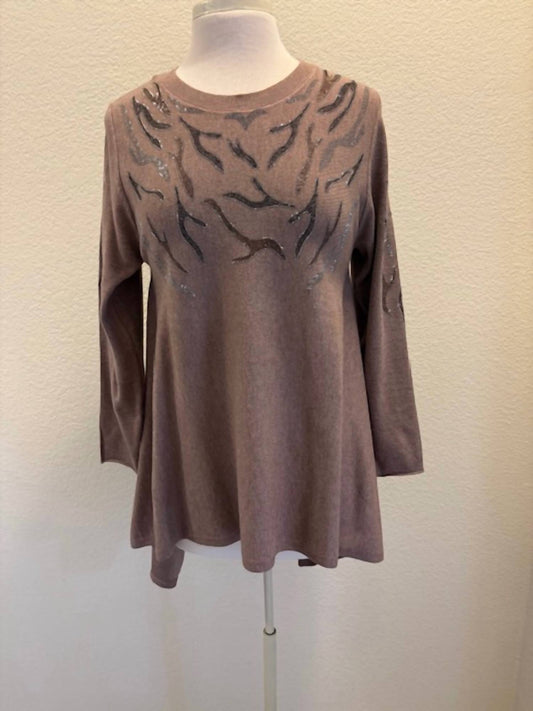 Women Long Knitted Top w/ Sequins