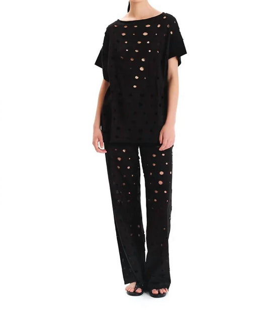 Traces Of Time Long Perforated Blouse