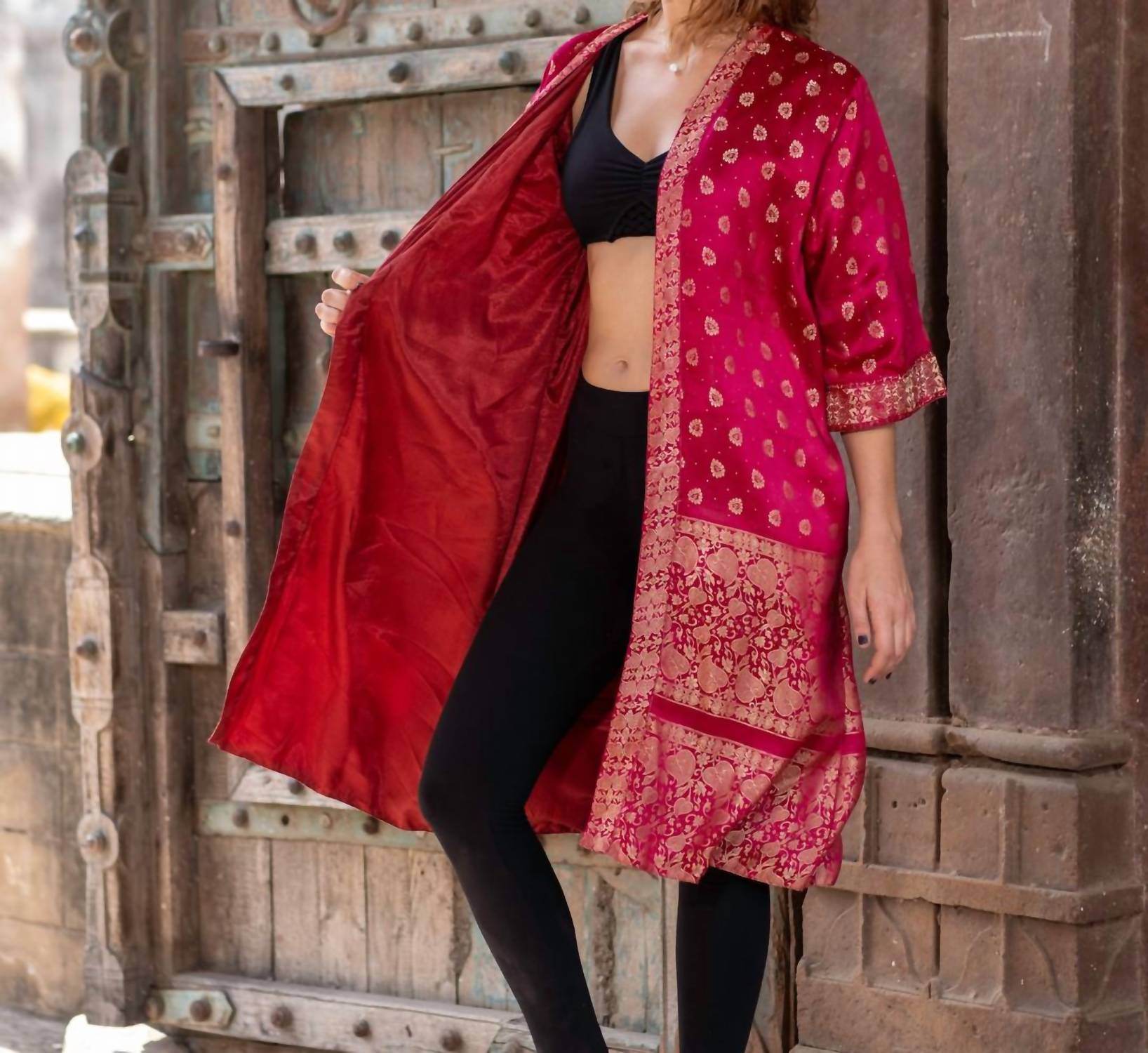 StandAwt - Reversible Silk Saree One Size Kimono - Rack Hunt -