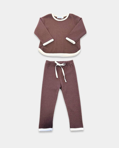 Girl's Waffle Knit Set