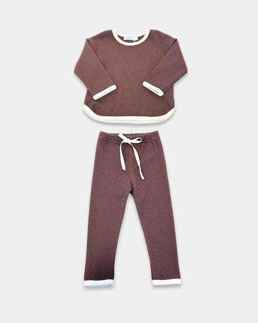 Girl's Waffle Knit Set