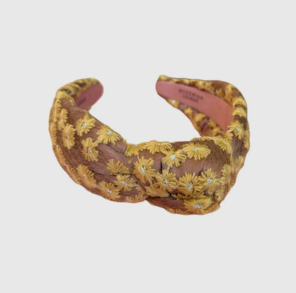 Bohemian Gemme - Women's Fall Floral Embroidered knotted Headband - Rack Hunt