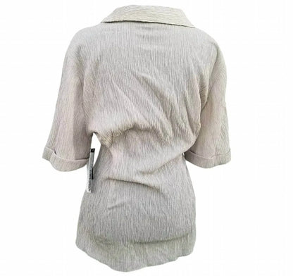 Alfani - V-neck Collared Ruched Blouse - Rack Hunt