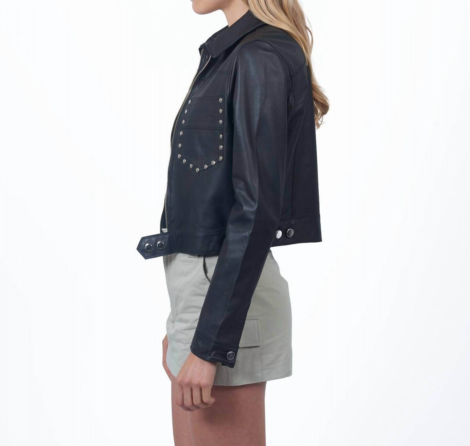 JKT NYC - Hayden Nailhead Leather Jacket - Rack Hunt
